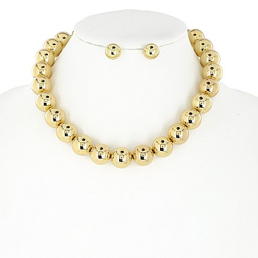 Copper Coated Beads Collar Choker Set