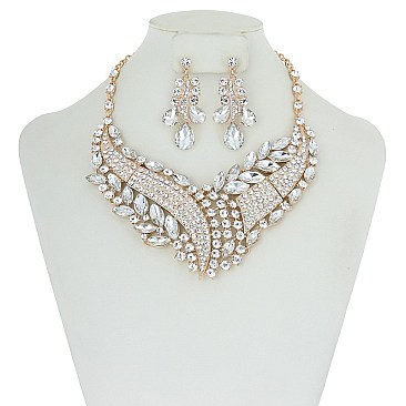 FASHIONABLE GEOMETRIC DOT METAL STONE NE SET SLNBQ77