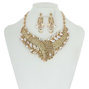 FASHIONABLE GEOMETRIC DOT METAL STONE NE SET SLNBQ77