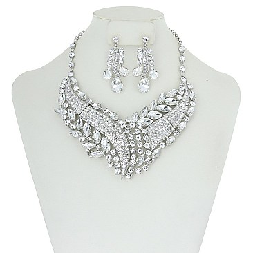 FASHIONABLE GEOMETRIC DOT METAL STONE NE SET SLNBQ77