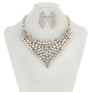 FASHIONABLE RHINESTONE NECKLACE SET SLNBQ79