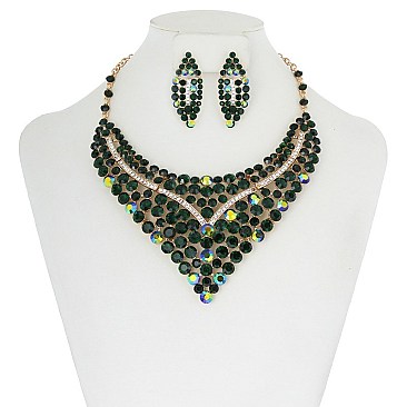 FASHIONABLE RHINESTONE NECKLACE SET SLNBQ79