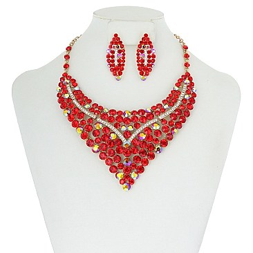 FASHIONABLE RHINESTONE NECKLACE SET SLNBQ79