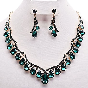 DROP RHINESTONE NECKLACE SET