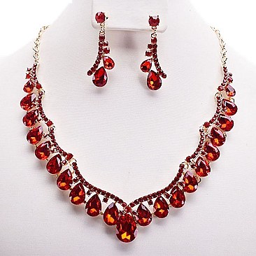 DROP RHINESTONE NECKLACE SET