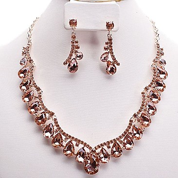 DROP RHINESTONE NECKLACE SET