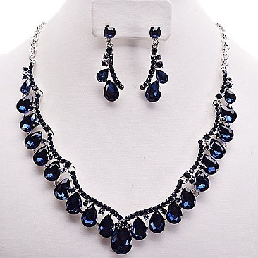 DROP RHINESTONE NECKLACE SET