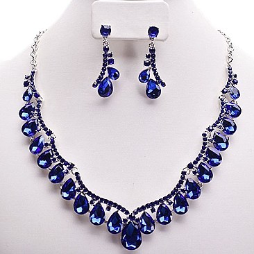 DROP RHINESTONE NECKLACE SET