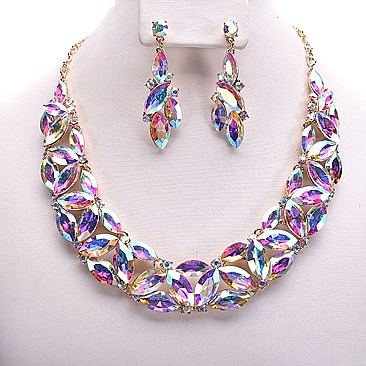 RHINESTONE BIB NECKLACE SET