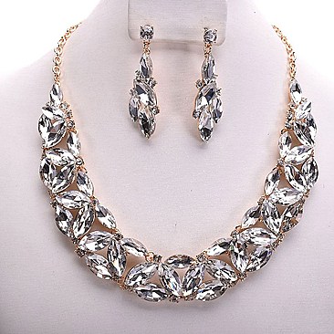 RHINESTONE BIB NECKLACE SET