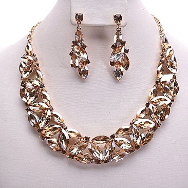 RHINESTONE BIB NECKLACE SET