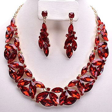 RHINESTONE BIB NECKLACE SET