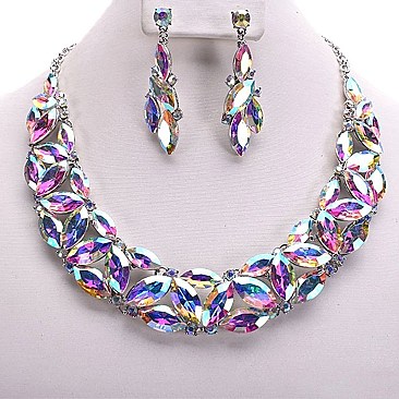 RHINESTONE BIB NECKLACE SET