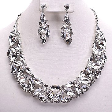 RHINESTONE BIB NECKLACE SET