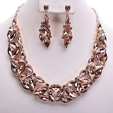 RHINESTONE BIB NECKLACE SET