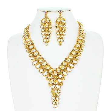 Y-SHAPED TEARDROP NECKLACE SET