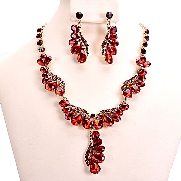 RHINESTONE CLUSTER WING NECKLACE