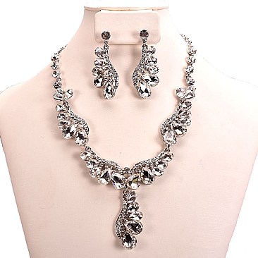 RHINESTONE CLUSTER WING NECKLACE