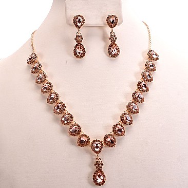 DROP RHINESTONE NECKLACE SET