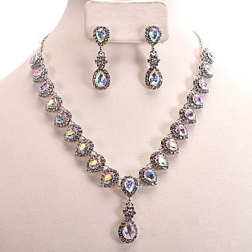 DROP RHINESTONE NECKLACE SET
