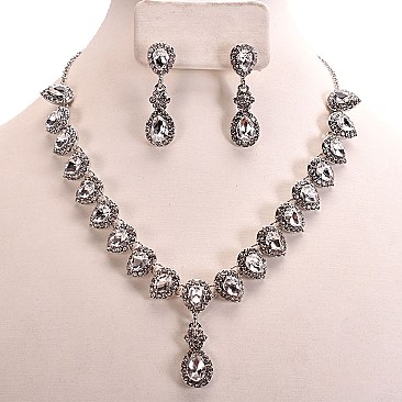 DROP RHINESTONE NECKLACE SET
