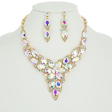 DAZZELING CRYSTAL HOLIDAY NECKLACE SET