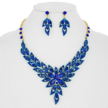 BURST FLOWER PETAL NECKLACE SET