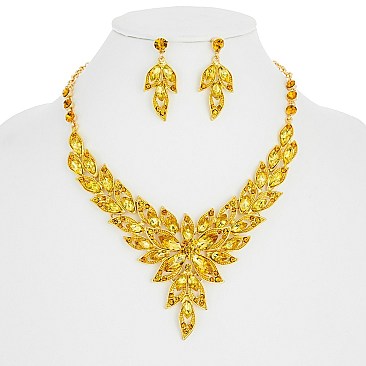 BURST FLOWER PETAL NECKLACE SET