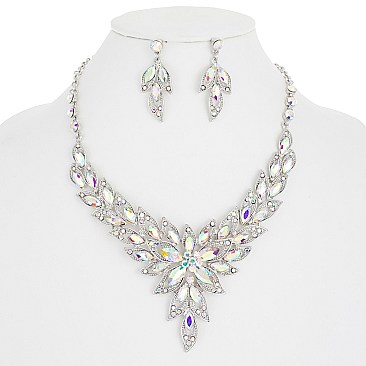 BURST FLOWER PETAL NECKLACE SET