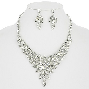 BURST FLOWER PETAL NECKLACE SET