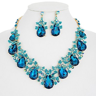 LARGE DROP GARDEN PARTY NECKLACE SET