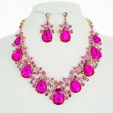 LARGE DROP GARDEN PARTY NECKLACE SET