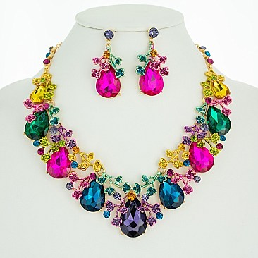 LARGE DROP GARDEN PARTY NECKLACE SET