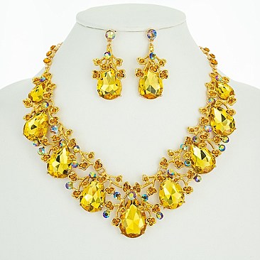 LARGE DROP GARDEN PARTY NECKLACE SET