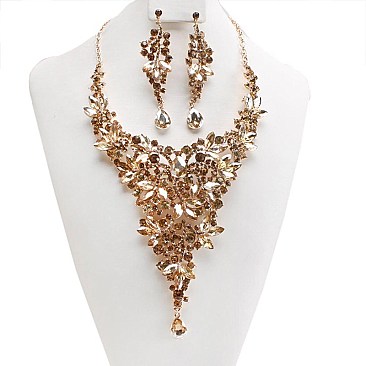 FASHIONABLE RHINESTONE NECKLACE SET SLNBY7059