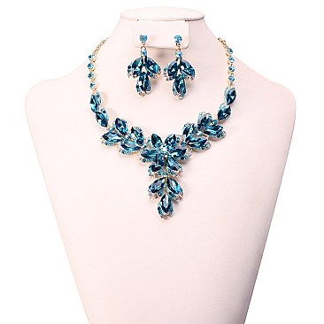 FASHIONABLE STONE EVENING NECKLACE SET SLNBY7843