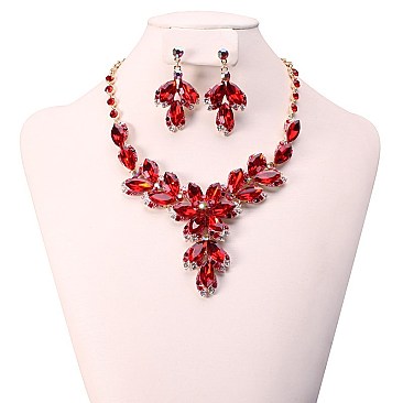 FASHIONABLE STONE EVENING NECKLACE SET SLNBY7843