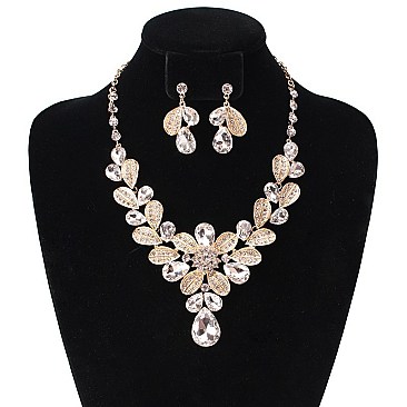 FASHIONABLE STONE EVENING NECKLACE SET SLNBY7845