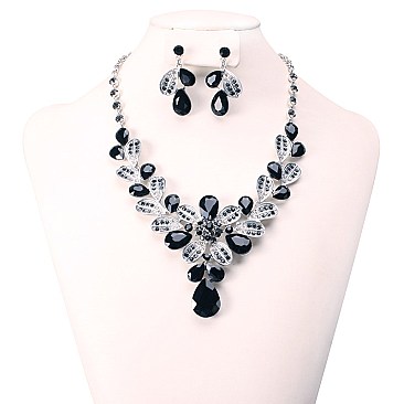 FASHIONABLE STONE EVENING NECKLACE SET SLNBY7845