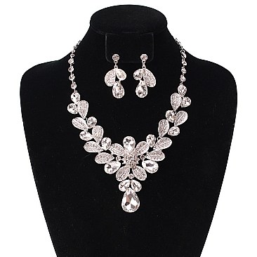 FASHIONABLE STONE EVENING NECKLACE SET SLNBY7845