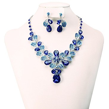 FASHIONABLE STONE EVENING NECKLACE SET SLNBY7845