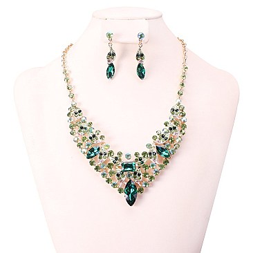 FASHIONABLE STONE EVENING NECKLACE SET