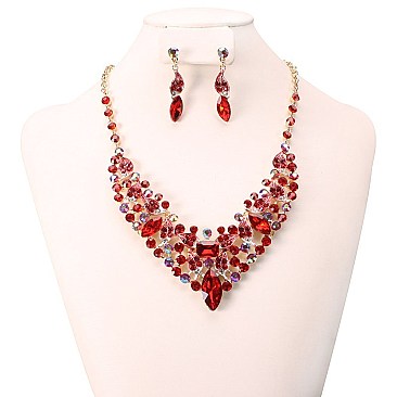 FASHIONABLE STONE EVENING NECKLACE SET