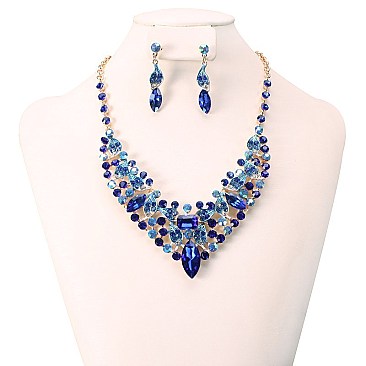 FASHIONABLE STONE EVENING NECKLACE SET