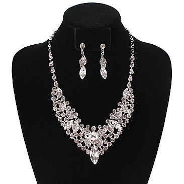 FASHIONABLE STONE EVENING NECKLACE SET