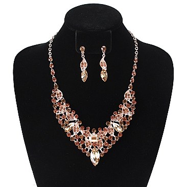 FASHIONABLE STONE EVENING NECKLACE SET