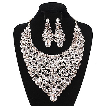 STONE PEACOCK  EVENING NECKLACE SET