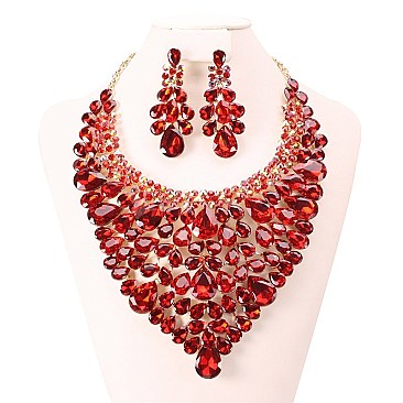 STONE PEACOCK  EVENING NECKLACE SET