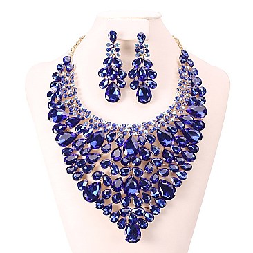STONE PEACOCK  EVENING NECKLACE SET