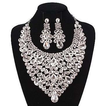 STONE PEACOCK  EVENING NECKLACE SET